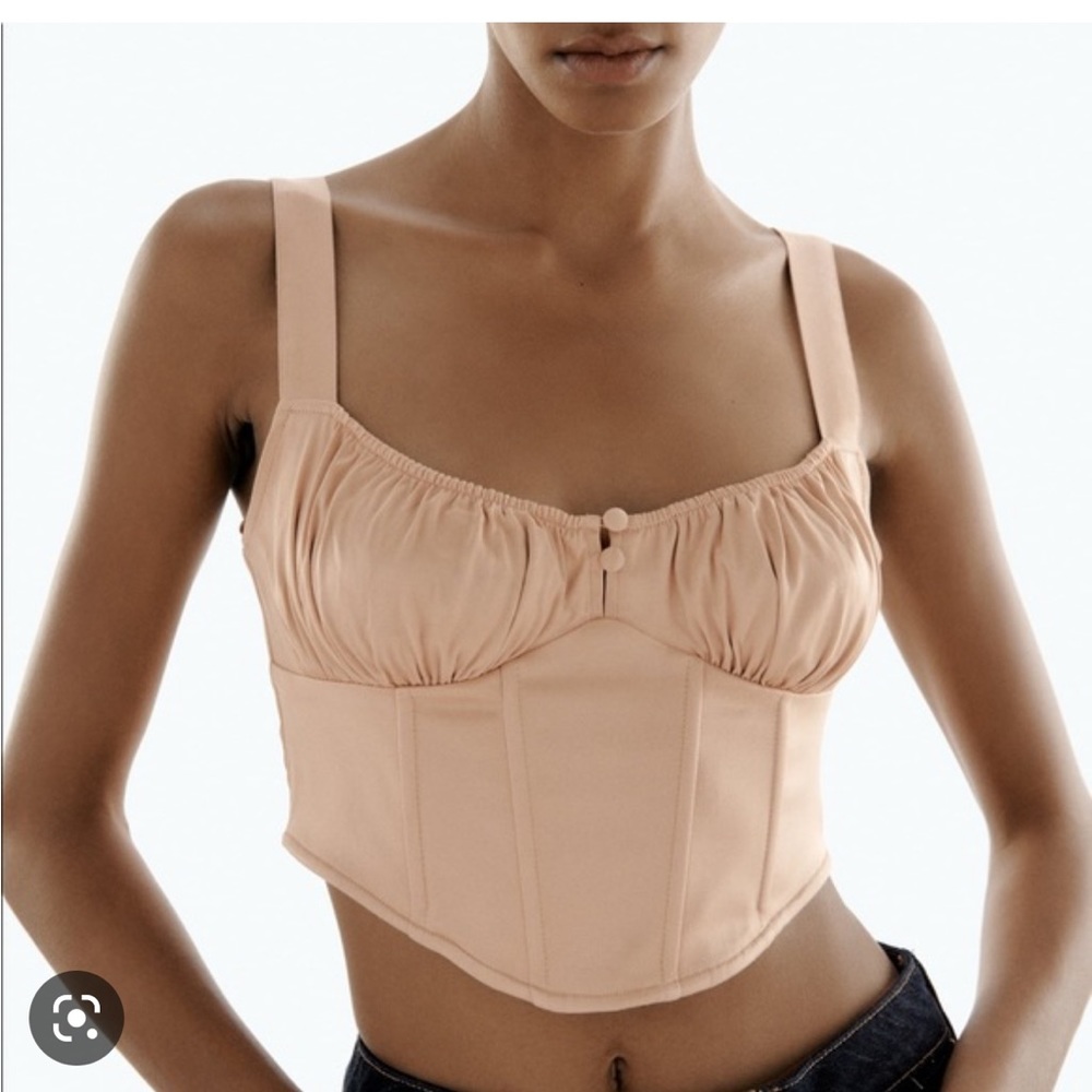 Zara NWT satin corset cropped top